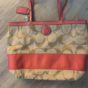 Coach Handbag Purse Signature C pink